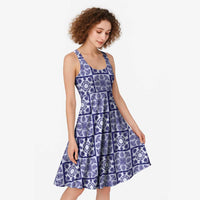 Polu Palaka Quilt Hawaii Midi Dress Hawaiian Tropical Monstera Sea Turtle LT14 - Polynesian Pride