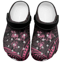 Polynesia Breast Cancer Awareness Clogs Shoes No One Fights Alone Turtle Ribbon - White Version
