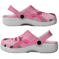 Polynesia Breast Cancer Awareness Month Clogs Shoes Pink Ribbon Mix Butterflies
