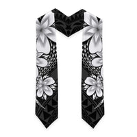 Polynesia Floral Tattoo Graduation Stole With Black Plumeria LT05 - Polynesian Pride