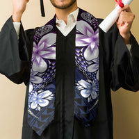 Polynesia Floral Tattoo Graduation Stole With Purple Gradient Plumeria LT05 - Polynesian Pride