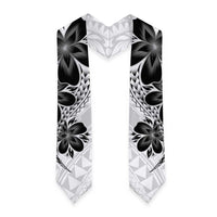 Polynesia Floral Tattoo Graduation Stole With White Plumeria LT05 - Polynesian Pride