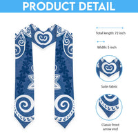Polynesia Graduation Stole Blue Floral Pattern LT05 - Polynesian Pride