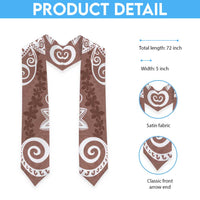 Polynesia Graduation Stole Brown Floral Pattern LT05 - Polynesian Pride