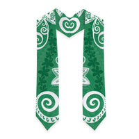 Polynesia Graduation Stole Green Floral Pattern LT05 - Polynesian Pride