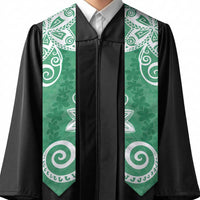 Polynesia Graduation Stole Green Floral Pattern LT05 - Polynesian Pride