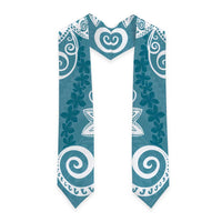 Polynesia Graduation Stole Hippie Blue Floral Pattern LT05 - Polynesian Pride