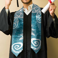 Polynesia Graduation Stole Hippie Blue Floral Pattern LT05 - Polynesian Pride