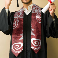 Polynesia Graduation Stole Red Floral Pattern LT05 - Polynesian Pride