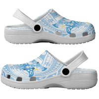 Polynesia Hammerhead Shark Clogs Shoes Tropical Flowers Tribal Pattern Blue - Polynesian Pride
