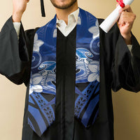 Polynesia Hammerhead Shark Graduation Stole Blue Tribal Pattern With Plumeria LT05 - Polynesian Pride