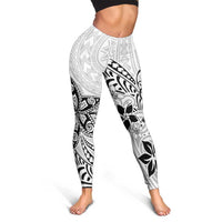Polynesia Leggings Plumeria White Curves