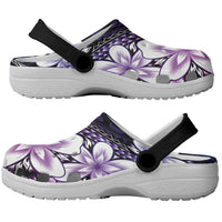 Polynesia Romantic Valentine Clogs Shoes Sea Turtle Couple With Purple Gradient Plumeria LT05 - Polynesian Pride