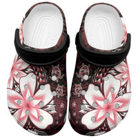 Polynesia Romantic Valentine Clogs Shoes Sea Turtle Couple With Red Gradient Plumeria LT05 Red - Polynesian Pride
