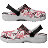 Polynesia Romantic Valentine Clogs Shoes Sea Turtle Couple With Red Gradient Plumeria LT05 - Polynesian Pride