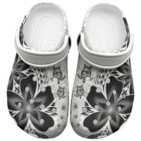 Polynesia Romantic Valentine Clogs Shoes Sea Turtle Couple With White Plumeria LT05 White - Polynesian Pride