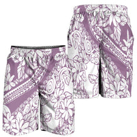 Polynesia Shorts for Men Polynesian Tropical Flowers Purple Pastel Vibes LT14 - Polynesian Pride
