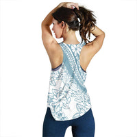 Polynesia Women Racerback Tank Polynesian Tropical Flowers Blue Pastel Vibes - Polynesian Pride