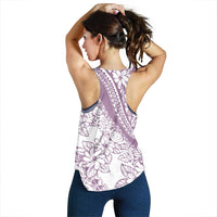 Polynesia Women Racerback Tank Polynesian Tropical Flowers Purple Pastel Vibes - Polynesian Pride