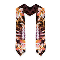 Polynesian Art Tattoo Graduation Stole Plumeria Flowers Peach Gradient LT05 - Polynesian Pride