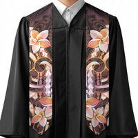 Polynesian Art Tattoo Graduation Stole Plumeria Flowers Peach Gradient LT05 - Polynesian Pride