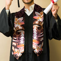 Polynesian Art Tattoo Graduation Stole Plumeria Flowers Peach Gradient LT05 - Polynesian Pride