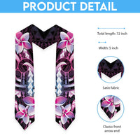 Polynesian Art Tattoo Graduation Stole Plumeria Flowers Pink Gradient LT05 - Polynesian Pride