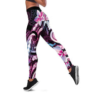 Polynesian Art Tattoo Leggings Plumeria Flowers Pink Gradient LT05 Pink - Polynesian Pride