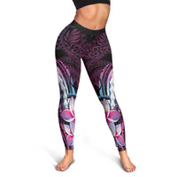 Polynesian Art Tattoo Leggings Plumeria Flowers Pink Gradient LT05 - Polynesian Pride