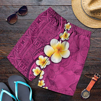 Polynesian Hibiscus and Plumeria Tapa Pattern Shorts for Men Pink Color LT03 Pink - Polynesian Pride