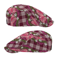 Polynesian Monstera Tiare Floral Jeff Hat Fuchsia Tropical Plaid - Polynesian Pride