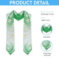 Polynesian Pattern Graduation Stole With Plumeria Green LT05 - Polynesian Pride