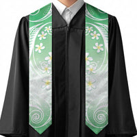 Polynesian Pattern Graduation Stole With Plumeria Green LT05 - Polynesian Pride