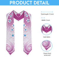 Polynesian Pattern Graduation Stole With Plumeria Pink LT05 - Polynesian Pride