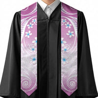 Polynesian Pattern Graduation Stole With Plumeria Pink LT05 - Polynesian Pride
