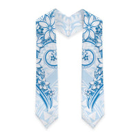 Polynesian Pattern With Plumeria Flowers Graduation Stole Blue LT05 - Polynesian Pride