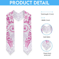 Polynesian Pattern With Plumeria Flowers Graduation Stole Pink LT05 - Polynesian Pride