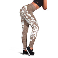 Polynesian Pride Leggings Polynesia Tribal - Tropical Brown