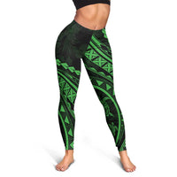 Polynesian Pride Leggings Turtle Hibiscus Luxury Style - Green - Polynesian Pride