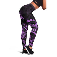 Polynesian Pride Leggings Turtle Hibiscus Luxury Style - Lilac - Polynesian Pride