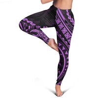 Polynesian Pride Leggings Turtle Hibiscus Luxury Style - Lilac - Polynesian Pride