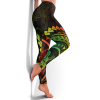 Polynesian Pride Leggings Turtle Hibiscus Luxury Style - Reggae Ver2 - Polynesian Pride