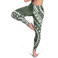 Polynesian Pride Leggings Turtle Hibiscus Luxury Style - Sage - Polynesian Pride