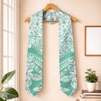 Polynesian Tiare Flower Cyan Pastel Graduation Stole LT14 One Size Cyan - Polynesian Pride