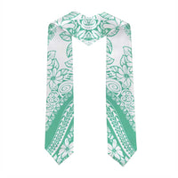 Polynesian Tiare Flower Cyan Pastel Graduation Stole LT14 - Polynesian Pride