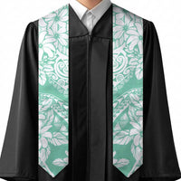 Polynesian Tiare Flower Cyan Pastel Graduation Stole LT14 - Polynesian Pride
