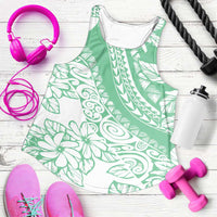 Polynesian Tiare Flower Cyan Pastel Women Racerback Tank LT14 Cyan - Polynesian Pride