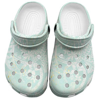 Polynesian Tiare Monstera Seafoam Green Clogs Shoes Liquid Style LT01 Green - Polynesian Pride
