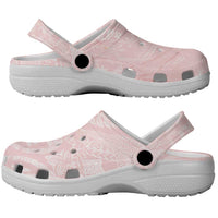 Polynesian Tiare Monstera Soft Pink Clogs Shoes Liquid Style LT01 - Polynesian Pride