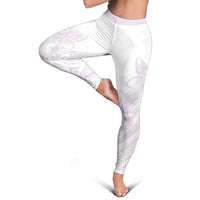 Polynesian Tribal Plumeria Lotu Tamaiti Leggings Pastel Mauve - Polynesian Pride